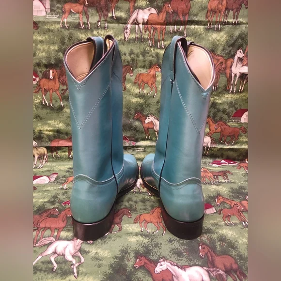 Laredo Teal Heeled Boots - Picture 4 of 15